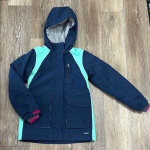 Lands' End Kids' Blue and Light Green Raincoat